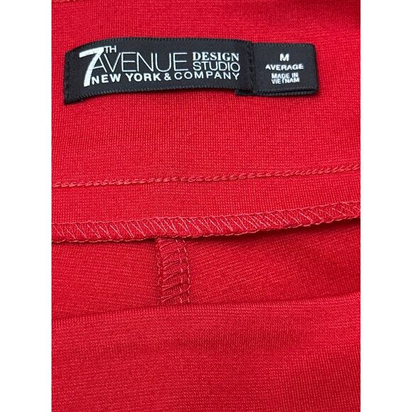 7th Avenue Design Studio Medium Red Pants Bold Chic Trousers Wide Leg Retro Chic - Picture 7 of 10